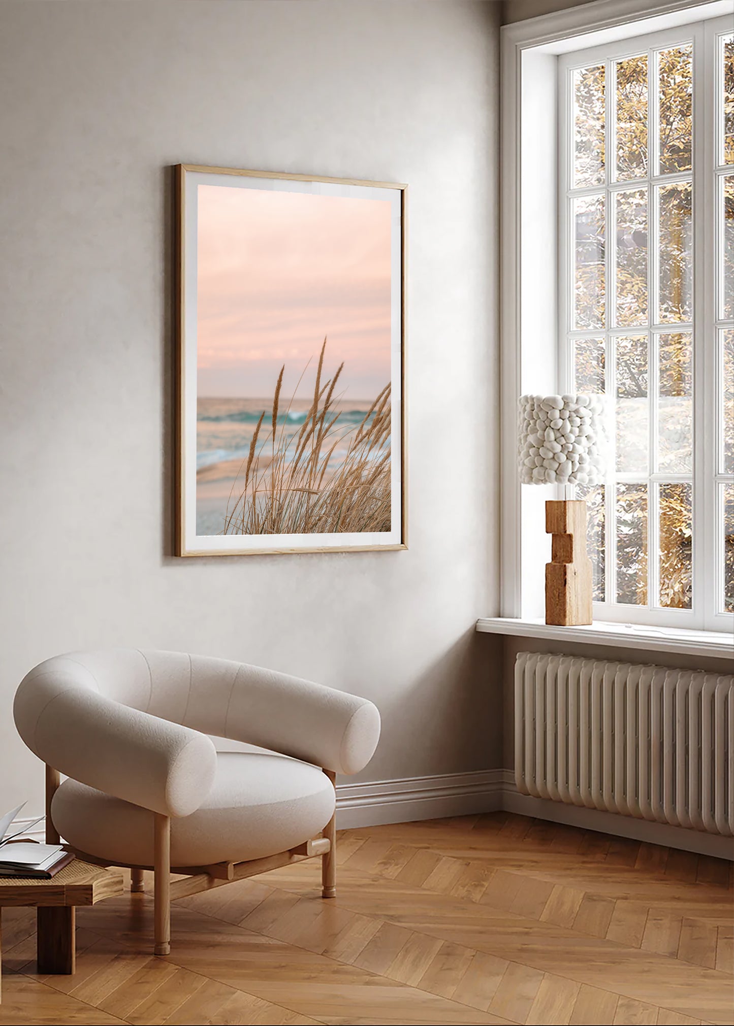 Tasmania soft sunset coastal print.