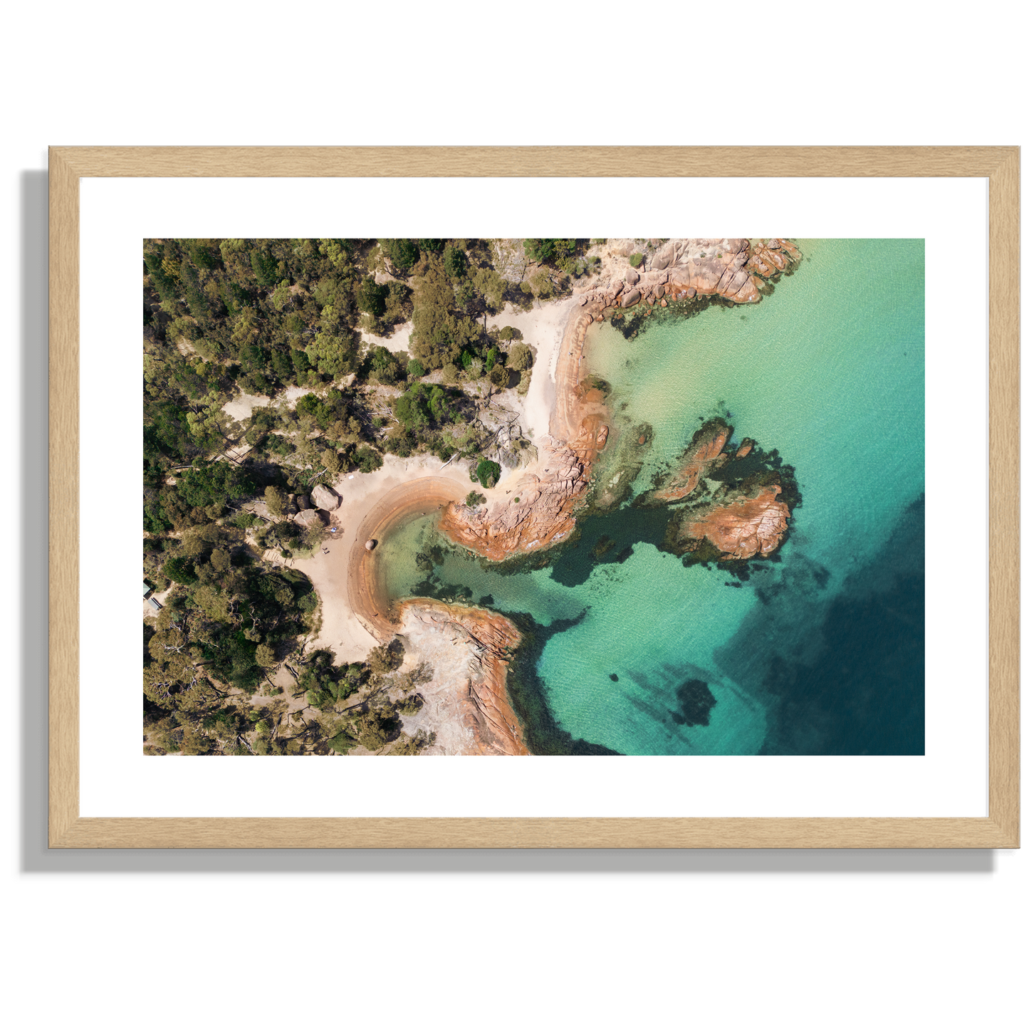 Honeymoon Bay, Freycinet Aerial Print