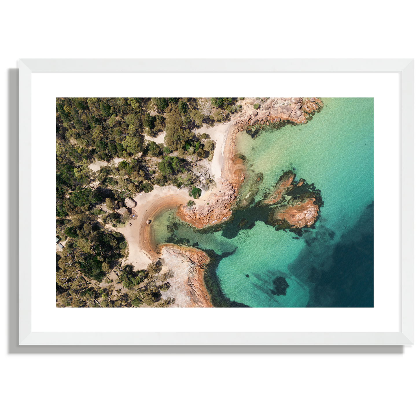 Honeymoon Bay, Freycinet Aerial Print