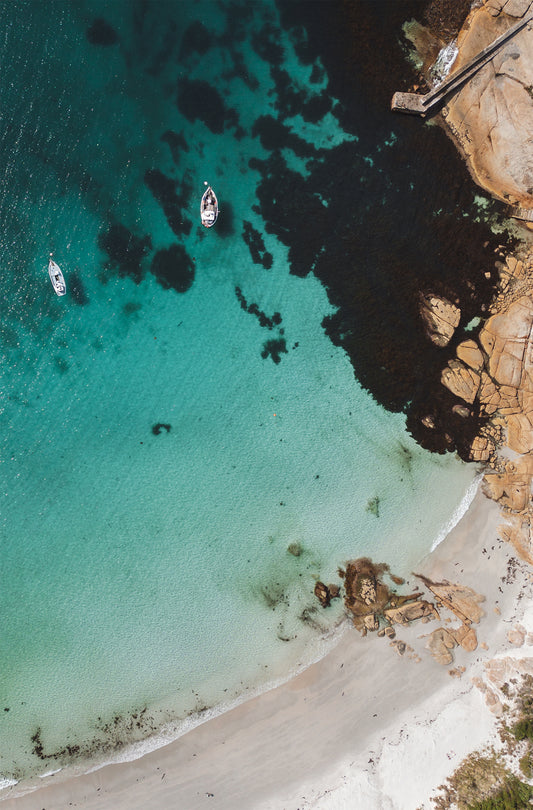 Aerial view of Wubbs Beach Bicheno