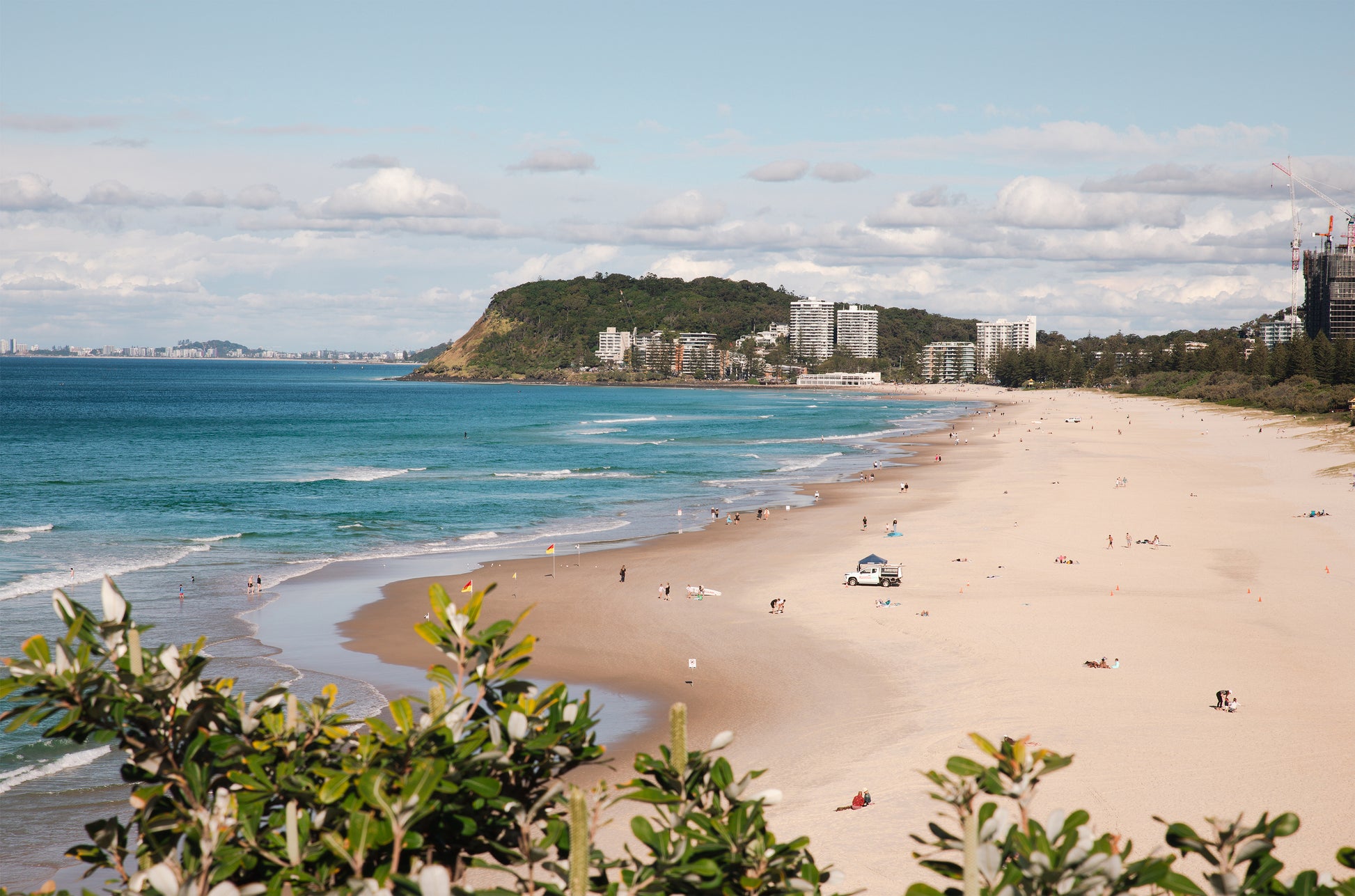 Coastal print of North Burleigh beach and Burleigh Heads headland, Gold Coast – beach wall art