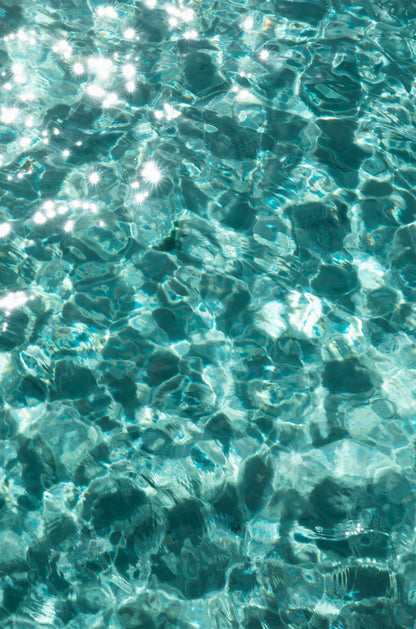 Abstract print of sunlit crystal-clear turquoise water at Safety Beach, Mornington Peninsula – coastal wall art