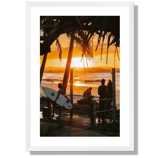 Snapper Rocks sunset showers Print